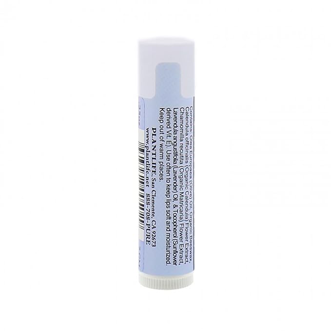 Plantlife Lavender Lip Balm - Organic Lip Balm Made with Beeswax, Calendula & Chamomile to Create the Most Soothing Lip Balm for Chapped Lips - Helps Moisturize Lips & Cuticles - Made in California