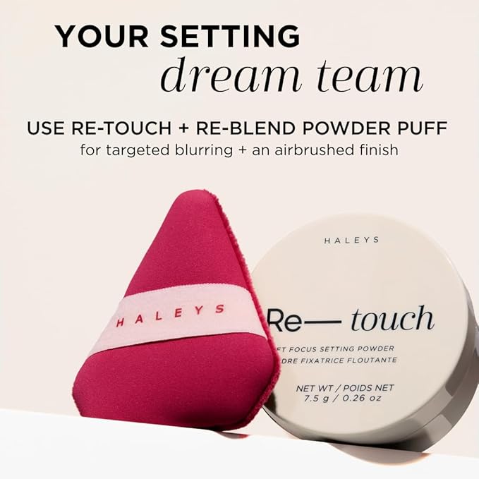 HALEYS Re-touch TALC-FREE Translucent Setting Powder: Blurring, Brightening, Long-Lasting, Oil Control, Matte Finish, Vegan+Talc-free for Sensitive Skin, Travel-Friendly, For All Skin Tones + Types