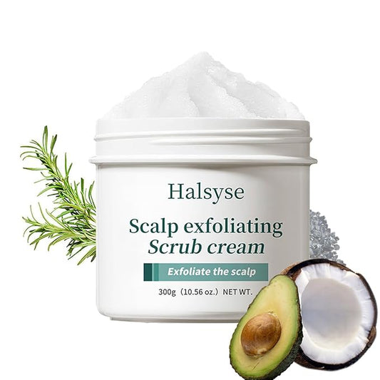 Sea Salt Scalp Scrub Exfoliating Anti-Dandruff, 3 Natural Oils and 6 Trace Herbal Extracts for Anti-Frizz and Hair Strengthening, Soothe Dry Scalp and Make Hair Shiny