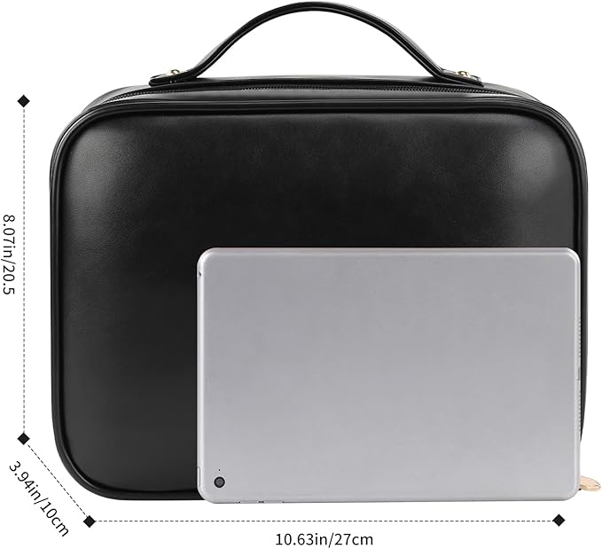 RIGHT AWAY Travel Toiletry Bag for Women, Makeup Bag& Cases, Waterproof Makeup Organizer Cosmetic Bag with Compartments,Portable Make Up Bag for Travel Size Toiletries,Skincare,Brushes Set,Black