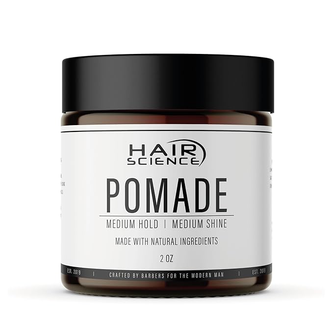 Hair Science - Premium, Organic, Water Based Pomade for Men & Women, Medium Hold, Professional Barber Formulation, Perfect for Curly, Wavy, & Short Hair Styling, Eucalyptus Scent, Travel Size (2 Oz)
