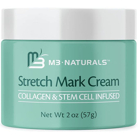 Stretch Mark Cream Infused with Collagen & Stem Cell Maternity Skincare Oil Removes Stretch Mark Prevention & Scar Remover Lotion Green Tea Extract & Raspberry Ketones, 2oz by M3 Naturals