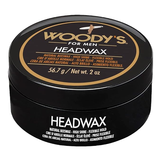 Woody's Headwax Pomade for Men - High Hold Hair Clay, Natural Beeswax Styling Wax, Matte Finish, Flexible Hold, Texturizing Pomade for All Hair Types, 2 oz