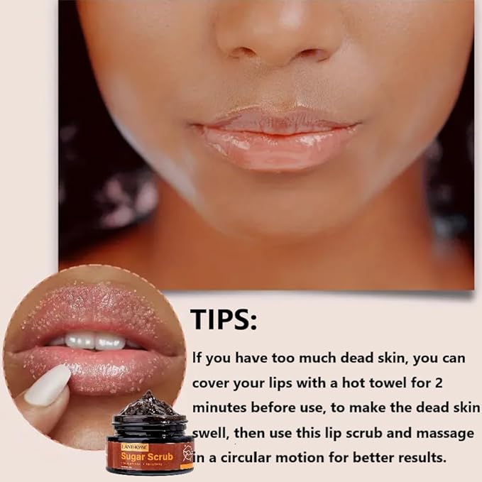 Sugar Lip Scrub - Gentle Lip Care Lip Exfoliator & Moisturizer - Exfoliating Lip Scrubber for Dry Lips