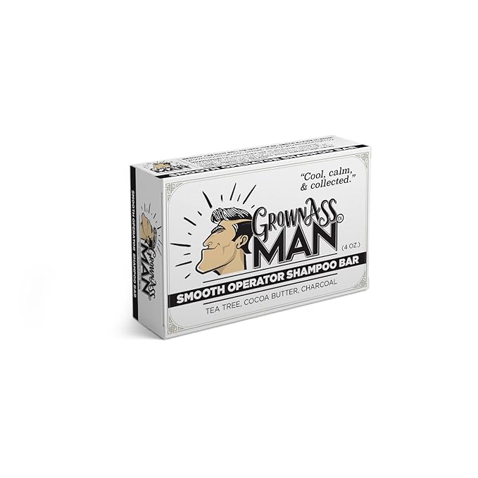 Solid Shampoo Bar Rich Lather 3 in 1: Hair, Beard & Body Wash - Plastic Free & Eco-Friendly, Natural & Organic Clean for All Hair Types, 4oz Bar (Smooth Operator, 3-Pack)