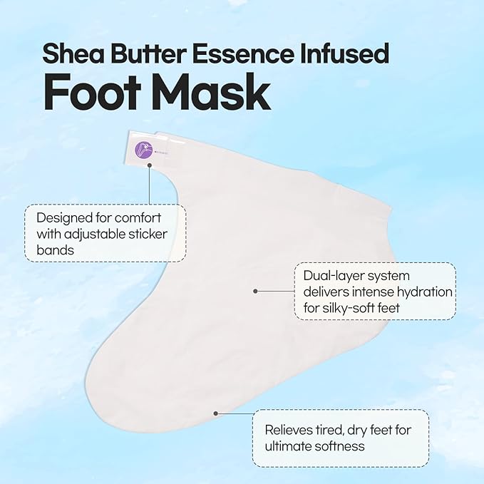 Epielle Intensive Repairing Foot Masks 6 Pairs, Deep Moisturizing Socks for Dry Feet & Cracked Heels, Repair with Coconut Oil & Milk Extract, Korean Skin Care, Spa Set, Self Care Gifts for Women