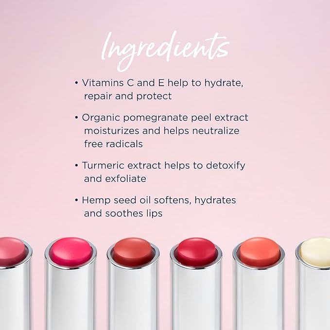 Lune+Aster Tinted Lip Balm - Girls Helping Girls - Vegan, antioxidant-rich vitamins C and E tinted lip balm provides a sheer customizable flush of color for soft, smooth lips