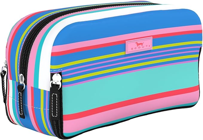 SCOUT 3-Way Toiletry Bag - Travel Makeup Pouch for Women with Three Zipper Compartments - Stands Upright, Wipes Clean