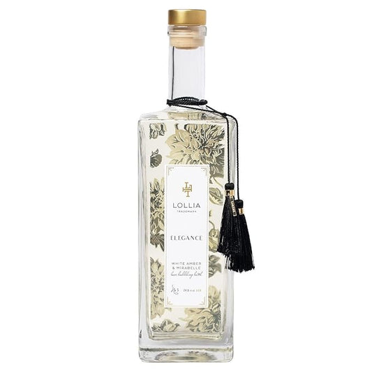 Lollia Elegance Bubble Bath, White Amber and Mirabelle, 24.8 oz Bubble Bath for Women, Bubbling Skin Care, Luxury Beauty for Body, at Home Spa Experience