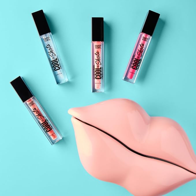 Soap & Glory Cool The Shots Plumping Lip Gloss Duo – Clear (4ml) & Pink Charming (4ml) – Hydrating & Cooling Lip Plumpers with Menthol & Vitamin E – High Shine, Vegan & Cruelty-Free