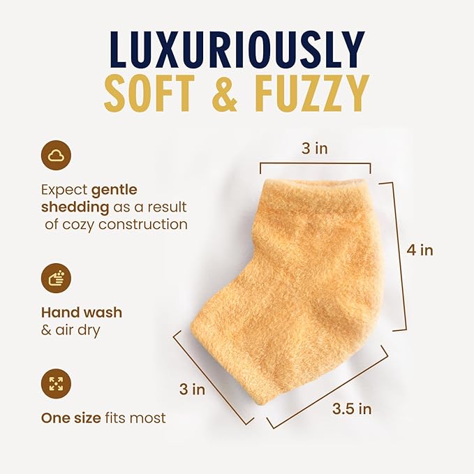 Dr. Frederick's Original Moisturizing Fuzzy Heel Socks - 2 Pairs - Cozy Gel-Lined Sleep Socks for Women & Men - Soothes Dry, Cracked Feet - Heel Repair - Citrus Glow