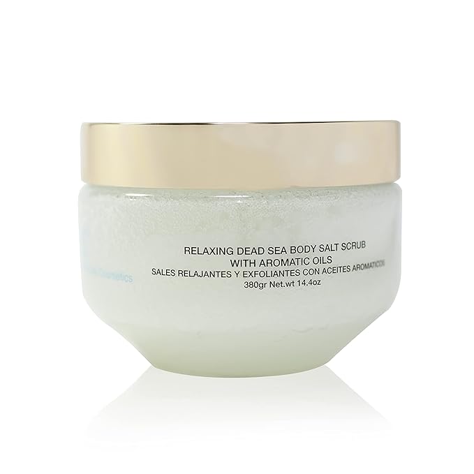 Deep Sea Cosmetics | Relaxing Dead Sea Body Salt Scrub | Body Scrub with Dead Sea Salt and Minerals, Aromatic Oils and Vitamin E - 14.4 Oz