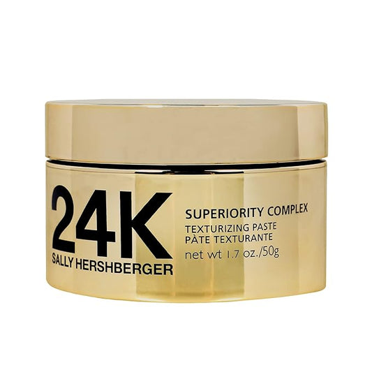 Sally Hershberger 24K Hair Texturizing Paste for Men & Women - Premium High Shine Pomade - All Day Hold - Hydrating & Volumizing - For Styling & Finish with Golden Pearl, Mica - All Hair Types - 1.7oz
