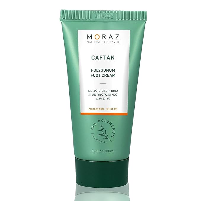Moraz Caftan Polygonum Foot Cream for Dry Cracked Heels and Feet with 75% Polygonum Extract – Non-greasy, Fast-absorbing Intensive Foot Moisturizer for Dry Cracked Feet, Vegan, Paraben Free, 3.4 Fl Oz