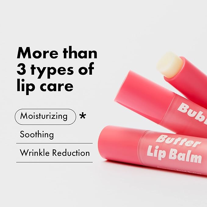 UNPA BubiBubi Vegan Lip Balm | Korean Lip Balm for Dry Cracked Lips | Lip Moisturizer for Very Dry Lips | Lip Repair Overnight Hydrating Lip Balm for Girls | Organic Chapstick Korean Lip Care Products