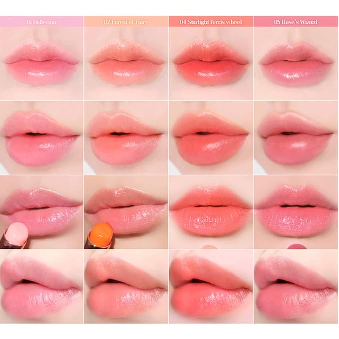 [SET] CORINGCO Sparkle Cute Color Changing Lip Balm｜ Colored Lip Cream Lip Gloss, Glitter Lip Care Lip Pack Birthday Gift Glitter Gift Sequin Shiny Spangle Lipbalm (#06 Apple Red)