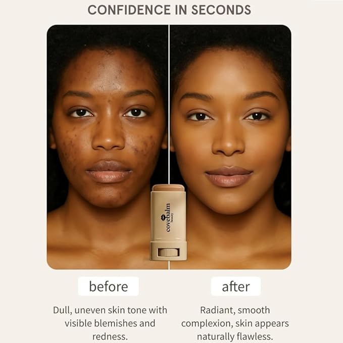 Cove Balm Beauty Skin Tint,Solid Tinted Serum Boosted Skin Tint Balm, Facial Color Correct, Radiant & Dewy Finish, Face Tinted Foundation, Covebalm Foundation Stick For Face Makeup (#03)