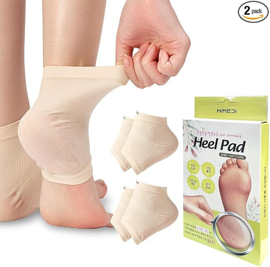 Moisturizing Heel Socks for Cracked Heels 2 Pairs (4 Socks) – Sillicon Gel Heel Socks for Dry Feet, Overnight Foot Care