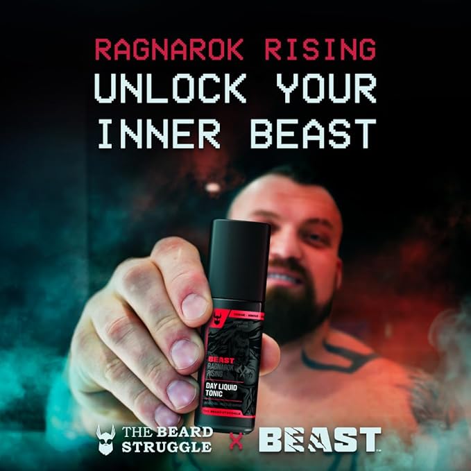 The Beard Struggle The Beast Line Beard Oil for Men Ragnarok Rising Eddie Hall Beast Line - Signature Edition - Day Liquid Tonic Beard Growth Oil - Beast Collection