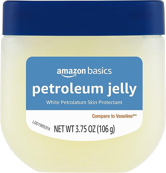 Amazon Basics Petroleum Jelly White Petrolatum Skin Protectant, Unscented, 3.75 oz, 1-Pack, (Previously Solimo)