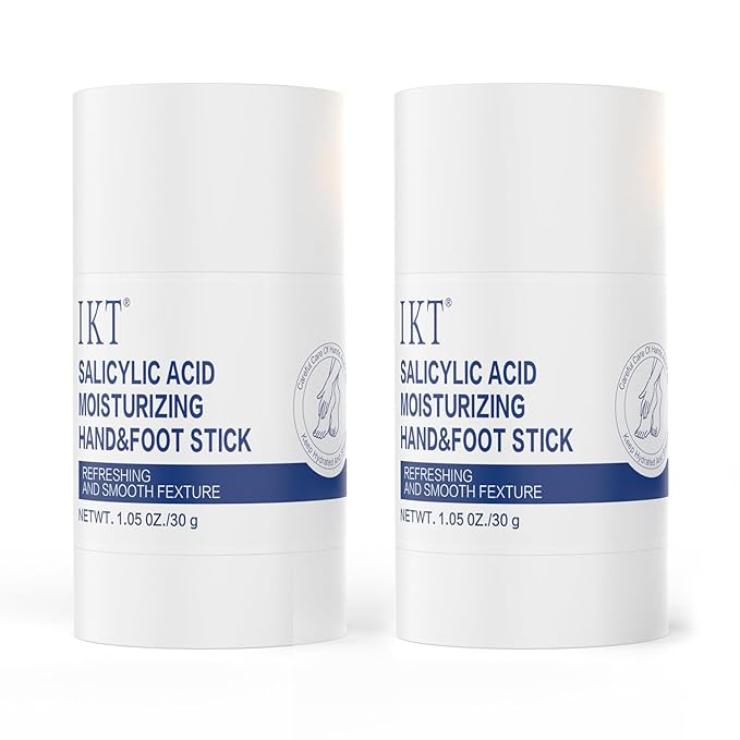 Foot Cream Stick for Dry Cracked Heels,Moisturizing Balm with Salicylic Acid & Olive Oil,Roll-On Repair Treatment for Rough Feet, Hands & Elbows,No Mess Foot Lotion Alternative,1.05 oz,2 pack