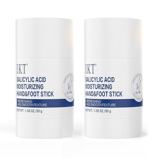 Foot Cream Stick for Dry Cracked Heels,Moisturizing Balm with Salicylic Acid & Olive Oil,Roll-On Repair Treatment for Rough Feet, Hands & Elbows,No Mess Foot Lotion Alternative,1.05 oz,2 pack