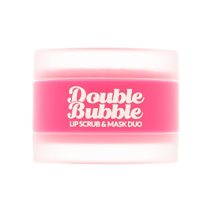 Beauty Bundle Lip Care AmorUs Double Bubble Lip Mask & Scrub Duo For Dry/Chapped/Cracked Lips Lip Exfoliant Promotes Healing & Collagen Lip Mask
