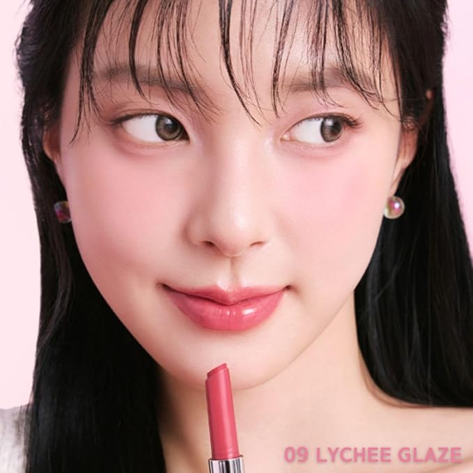 BBIA Over Glaze Stick - Lip Plumping Gloss Melting Balm Lipstick, Intensive Volume Up, High Shine & Glossy, Ultra Watery Moisturizing & Volumizing, Glowy Texture, Korean Lip Makeup (09 LYCHEE GLAZE)