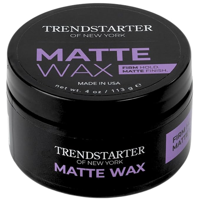 TRENDSTARTER - MATTE WAX (4oz) - Firm Hold - Matte Finish - Premium Water Based All-Day Hold Hair Styling Pomade – Flake-Free Styling Wax for All Hair Types