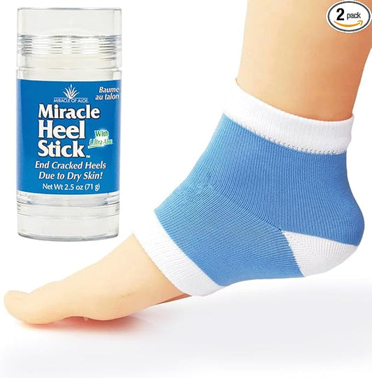 Heel Balm for Dry Cracked Feet - Miracle Heel Stick for Cracked Heel Repair - Heel Balm Stick for Cracked Heel Treatment - Formulated with Pure Aloe Vera, Tea Tree Oil, Shea & Cocoa Butters | 2.5 oz
