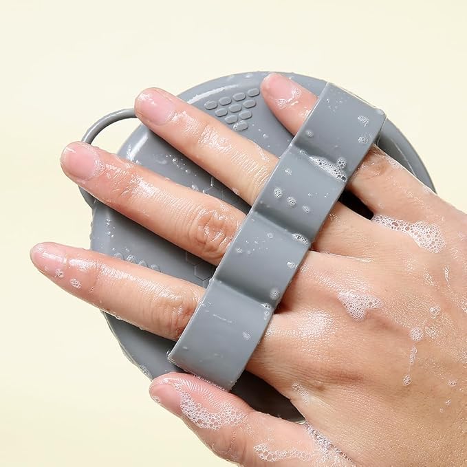Silicone Body Scrubber,Shower Brush,Exfoliating Body Scrubber,Silicone Body Brush for Shower(Gray,1 PCS)