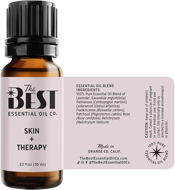 The Best Skin + Therapy Essential Oil Blend- Premium Grade- 100% Pure & Natural for Aromatherapy, Diffuser, Spa, Massage, Air Freshener- 10 ml (.33 fl oz)
