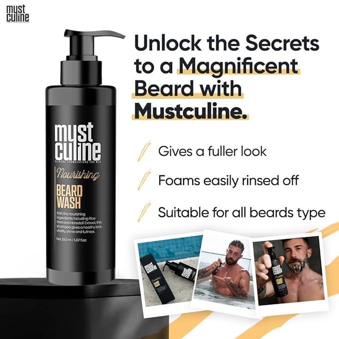 Beard Wash Shampoo, Tea Tree Oil & Argan Oil Anti-Dandruff, Anti-Itching Shampoo for Men (2 Package)