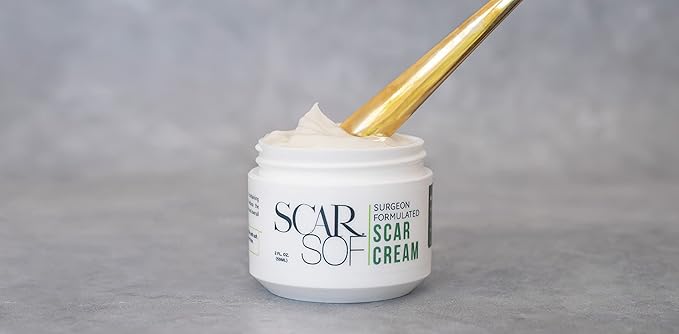 ScarSof Scar Cream - Advanced Scar Cream Made with 100% Organic Aloe Vera and All Natural Emu Oil - Helps Scar Appearance and Overall Skin Health - 2 oz