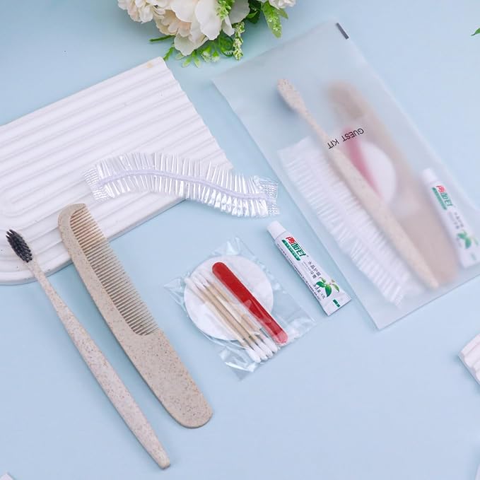 Hygiene Kit, Hygiene Kit Bulk, Travel Hygiene Kit With Toothbrush, Toothpaste, Care Package, Comb, Shower Cap, Individually Packed, Suitable For Hotel, Home, Camping, Travel (30-PACK)