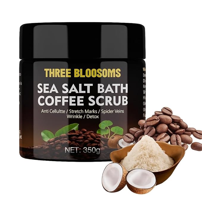 Coffee Scrub Body Exfoliator | 350g Anti Cellulite, Anti aging, Fights Stretch Marks, Wrinkles, Spider Vein Therapy | Body wash for Men and Women | Organic Coffee Seeds, Dead Sea Salt and Coconut Oil