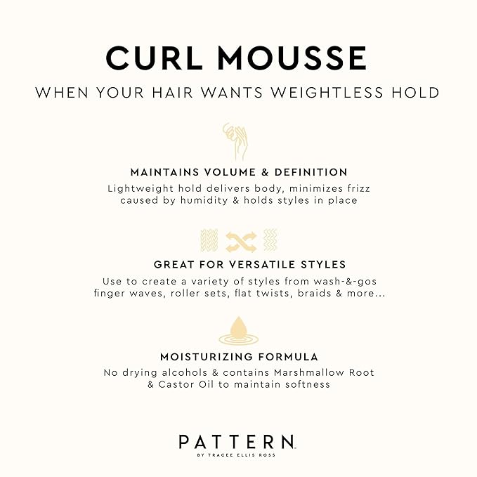 PATTERN Beauty by Tracee Ellis Ross Curl Mousse - Volume and Hold for Curly Hair 3a-4c