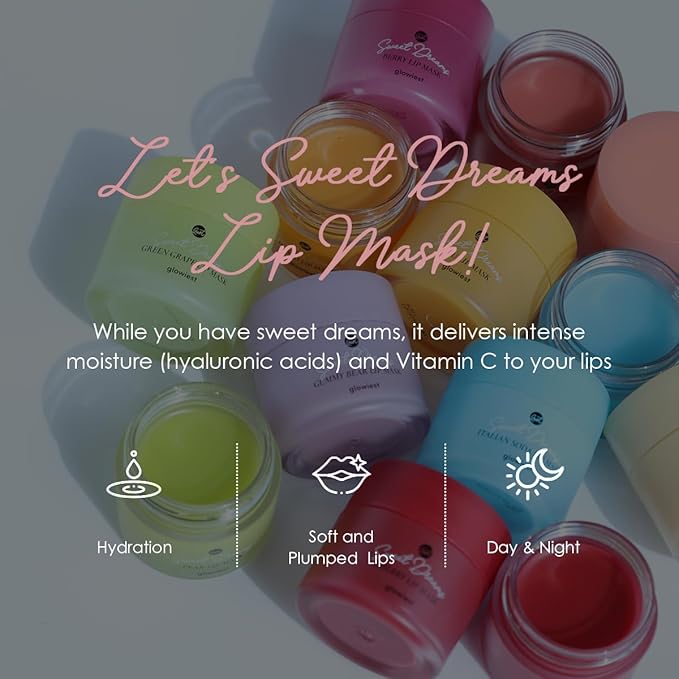 Sweet Dreams Lip Mask-Nourishing, Plumping and Hydrating Lip Balm | Ecofriendly Lip Sleeping Mask | Hyaluronic Acids + Vitamin C + Shea Butter + Antioxidants l Mango - 0.7 oz.