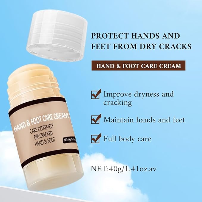Foot Cream for Dry Cracked Heels and Feet, Horse Oil Foot Balm Repair Cream for Knees Elbows Hands Hydrate & Nourish Foot Care for Calluses Softens Skin Exfoliates Dead Skin Women and Men 1.41oz