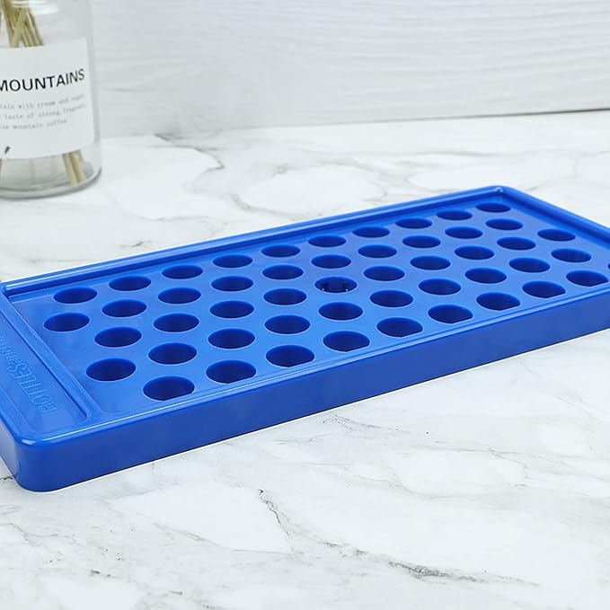 RONRONS Lip Balm Crafting Kit, Professional Lipsticks Filling Tray with 50 Small Holes and Spatula, Easy to Fill 50 Pieces Lipstick Tubes Containers for Business Gifts, Blue