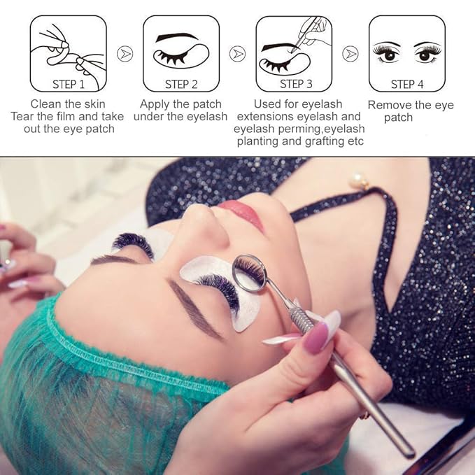 Under Eye Pads, Lint Free Lash Extension Eye Gel Patches for Beauty Salon False Eyelash Extensions Grafting, Hydrogel Eye Mask Beauty Makeup Tool (110 pairs with bag)