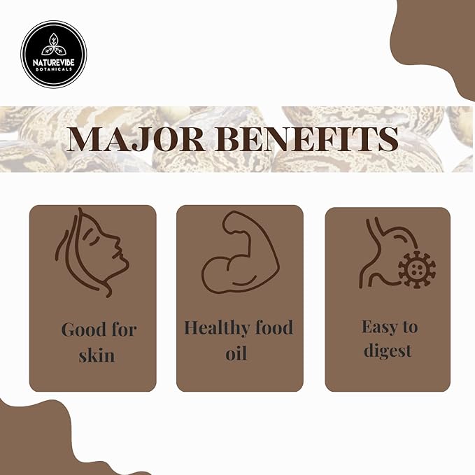 Naturevibe Botanicals Argan Oil 32oz and Castor Oil 32oz | Oil Combo