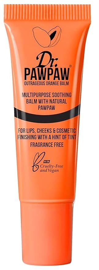 Outrageous Orange Balm, Multi-Purpose Natural No Fragrance, for Hydrating Lips, Skin, Hair, Cuticles, Nails & Beauty Finishing (10 ml)