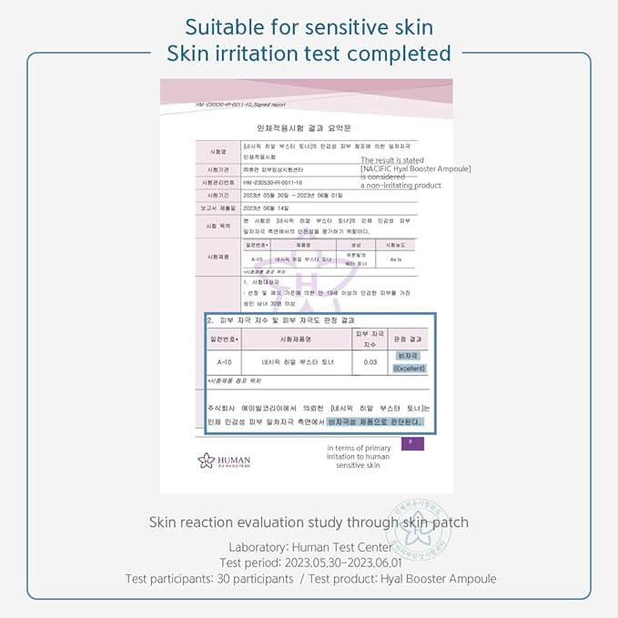 NACIFIC Hyal Booster Hydrating Set Toner 150ml 5.07fl.oz, Ampoule 50ml 1.69fl.oz, Cream 50ml 1.69fl.oz Hyaluronic Acid hydration and calming, ph5.5, Sensitive Skin