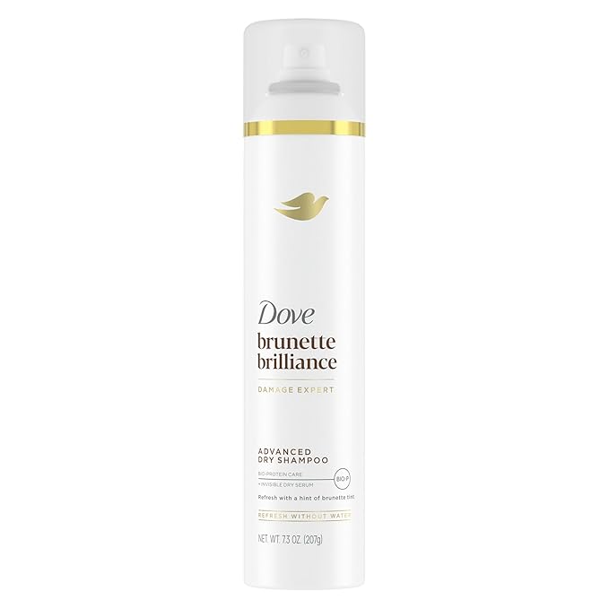 Dove Advanced Dry Shampoo Brunette Brillance Refresh & Revive Hair Without Water Refresh Hair with a Hint of Brunette Tint 7.3 oz