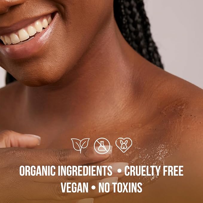 Pure Brown Sugar Scrub, Gentle Exfoliating Natural Body Scrub, Revitalizing Face & Lips Scrubber For Women With Moisturizing Shea Butter & Organic Oils, Cellulite & Stretch Mark Remover Best Gift Idea