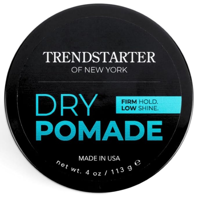 TRENDSTARTER - DRY POMADE (4oz) (PACK of 2) - Firm Hold - Low Shine - Water-Based Gel Type Pomade - All-Day Hold Premium Hair Styling Products