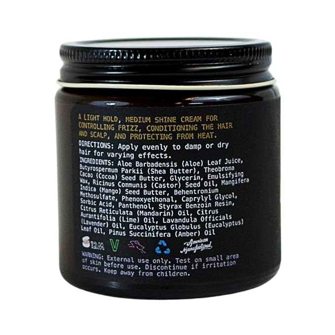 O'Douds Conditioning Cream - Natural Hair Styling Cream & Leave-In Conditioner with Light Hold & Medium Shine - Shea Butter, Aloe Vera & Castor Oil - Mandarin & Vanilla Scent, 4 oz.