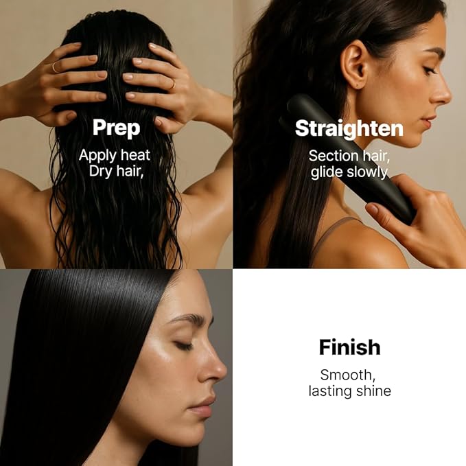 PYT 1.25” Professional Ceramic Hair Straightener – Negative Ion Flat Iron for Frizz-Free Shine, Adjustable Temperature, Dual Voltage, Lightweight Design, Straightens and Curls