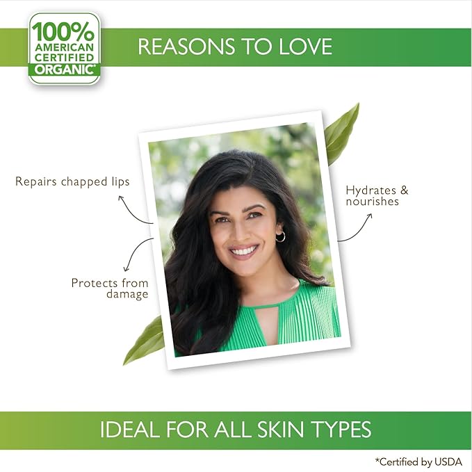 Moisturizing Lip Butter: Rose | Tinted Lip Butter for Women, Men & Kids | Best Organic Lip Balm | 100% American Certified Organic | 4gm